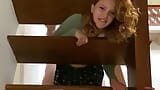 Stepsister stuck in the stairs without panties snapshot 9