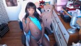 FULL CAM SHOW Vanniall 2 hours stroking CUMS IN HER OWN MOUTH - big black trans girl cock snapshot 4