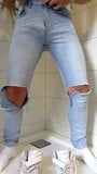 Piss and jerk-off in my tight skinny jeans and Nike AFOS snapshot 3