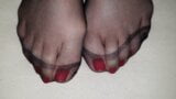 Cum on nylon red toenails snapshot 1