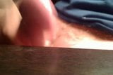 Extreme closeup sticky thick cum flow onto black table snapshot 1