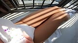 RISKY BALCONY MASTURBATION - wearing bodysuit - young girl fingering wet pussy orgasm snapshot 1