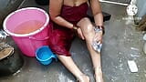 Indian housewife bathing with snapshot 1