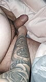 Step mom with sexy tattoo handjob step son dick in bed snapshot 1