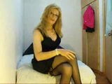 sexy crossdresser lady in black dessou and stockings snapshot 1