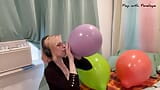 Blowing up Three 17'' Tuftex Balloons then Lighter Popping them! snapshot 10