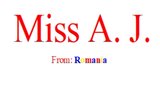 Miss A. J. of Romania snapshot 1