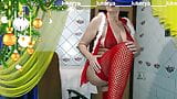 Hot housewife Lukerya records an online chat broadcast to set the holiday mood up by flirting with her fans at home. snapshot 7