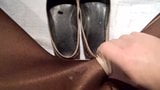 Pantyhose wank jerk off and cum on flats (ballerinas shoes) snapshot 1