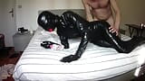 Laura on Heels sexy milf 2023 bound on latex catsuit and condom on her holes, throated and fucked snapshot 10