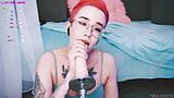 Cute tomboy getting fuck in mouth by fuckmachine snapshot 3