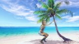 Une bombasse sexy en bikini sur la plage danse, se doigte, suce et joue avec son clito snapshot 6