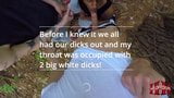 Threesome sucking cock in the park snapshot 3