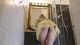 Big Tits Big Ass Hot Blonde Wife Flashes Pussy and Ass in the Bathroom snapshot 9