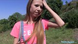 Public Agent Long haired babe fucked outside snapshot 2