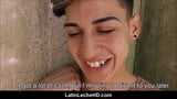 Joven amateur latino twink trío con extraños por dinero snapshot 2