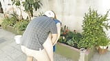 Sesso con il giardiniere voyeur con una ragazza in un abito corto senza mutandine snapshot 10