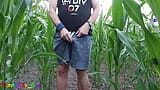Fun in the cornfield, jerk off and use a condom snapshot 1