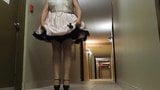 Sissy Ray in Pink Sissy Dress in Hotel Corridor snapshot 4