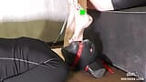 Mistress use slave mouth as waste bin while grates her foot calluses snapshot 6