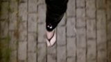 flip flops and latex leggings in public snapshot 8