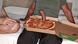 Eating pizza and dick. blow job. She finds a dick inside a pizza box snapshot 10