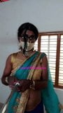 Indian sexy crossdresser slut Lara D'Souza in saree snapshot 2