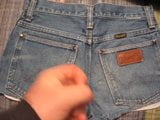 Cum on my girls favorite retro jean shorts. snapshot 3