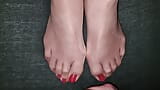 Cum on nylon red toenails snapshot 1