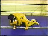 Two fit wrestlers fight naked in a boxing rink snapshot 19