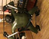 Green and green - swinged rubberslave with electro snapshot 1