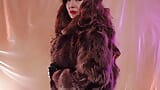 ASMR Mistress: fur coat fetish, clowly erotic movements and leather gloves close ups (Arya Grander) snapshot 12