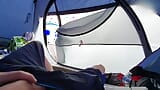 Johnholmesjunior Real risky and public open tent door solo show with cum while camping in BC snapshot 2