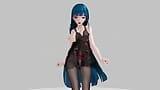 R18MMD Raiden Mei Strip Show - NKI2233 - Blue Hair Color Edit Smixix snapshot 3