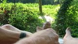 Hand Job outdoor jerking at the river Thur snapshot 4