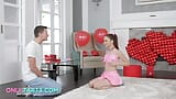 Stepsis is SHOCKED and happy to see stepbro's big cock on Valentine's Day snapshot 5