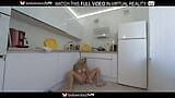 Solo blonde Cindy Key fucks her pussy with the toy on a kitchen in VR. snapshot 7