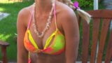 Nice tits solo blond in garden! snapshot 3