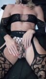 cd sissy Lana getting hard through fishnet thong snapshot 1