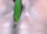 EBONY WIFE PUSSY  PLAYING WITH CUCUMBER snapshot 2
