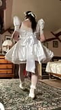 In a short wedding dress outfit to become a maid for a day snapshot 1