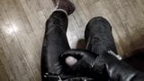 Cum in Tight Leather and Gloves snapshot 4