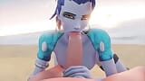 Widowmaker chupando polla en la playa snapshot 11