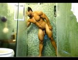 Un beau mec musclé excité se branle puis prend une douche snapshot 23