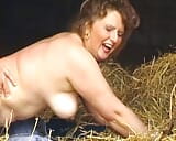 Horny German BBW making her dude cum on a farm snapshot 17