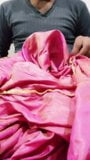 Dick head rub with pink shaded satin silky salwar of neighbour (24) snapshot 17