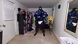 PVC - empregada cosplay e gasmask breathplay, tubo em traje snapshot 17