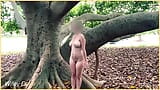 Wifey saw a tree and had to climb it but forgot her panties snapshot 16