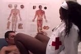 French Ebony Nurse fucked by White Pacient snapshot 4