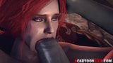 Big tits redhead Triss fucked by different big dicks snapshot 2